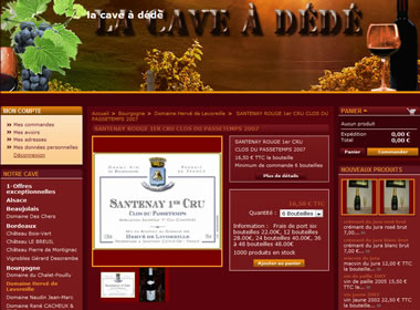 Boutique en ligne La cave &agrave; d&eacute;d&eacute;