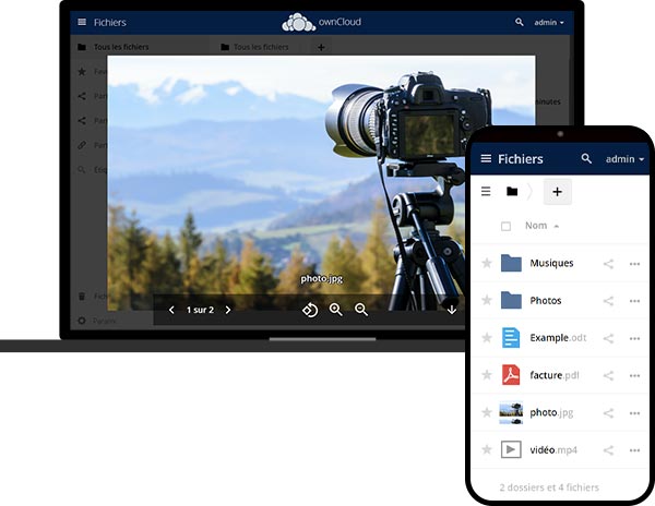 Interface ownCloud facile à utiliser